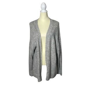 H&M Long Line Open Front Wool Blend Soft Minimalist Cardigan Women's Size Medium